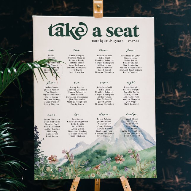 Poster Fleur sauvage de montagne | Siège de table Mariage (Créateur téléchargé)
