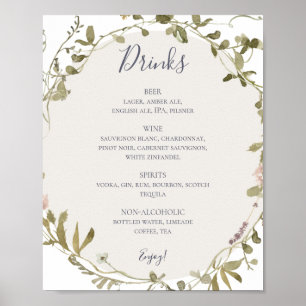 Poster Fleur sauvage de printemps   Billet menu Mariage b
