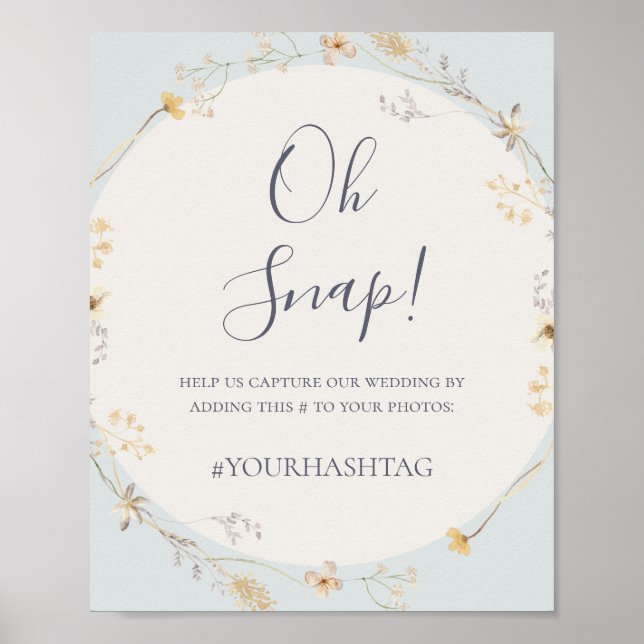 Poster Fleur Sauvage de Printemps | Bleu Oh Snap Mot-clé  (Devant)