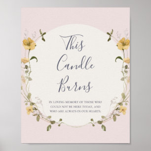 Poster Fleur sauvage de printemps Blush cette bougie brûl