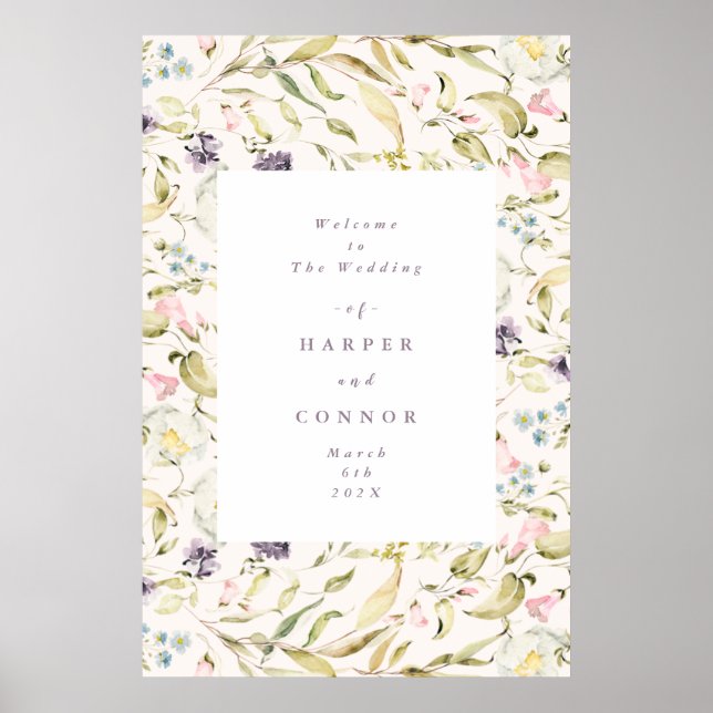 Poster Fleur sauvage de printemps Boho Pampas Mariage (Devant)