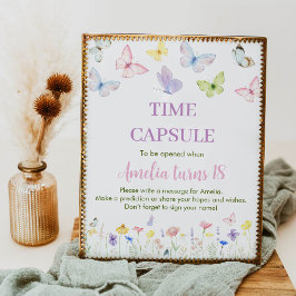 Poster Fleur sauvage des signes de la capsule d'heure d'a