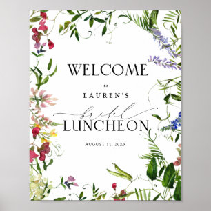 Poster Fleur sauvage d'été Floral Bridal Déjeuner Bienven