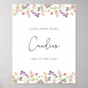 Poster Fleur sauvage devine combien de bonbons