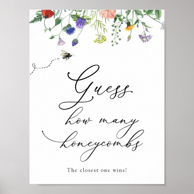 Poster Fleur sauvage Devine Combien de Honeycombs jeu de  (Devant)