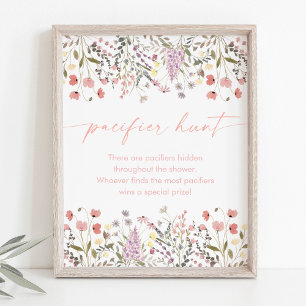 Poster Fleur sauvage  en fleur Baby shower chasse pacifiq