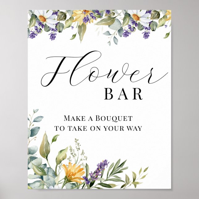 Poster Fleur sauvage en fleurs | Fleur de prairie | Bar d (Devant)