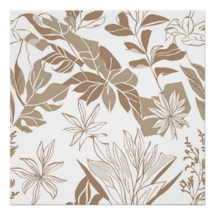 Poster Fleur sauvage en terre cuite Boho Rustique Spring