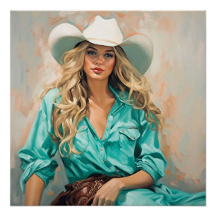 Poster Fleur sauvage enchanté : Cowgirl Wall Art