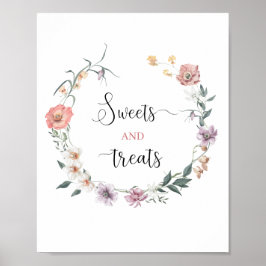 Poster Fleur sauvage est en route Fête prénatale de print