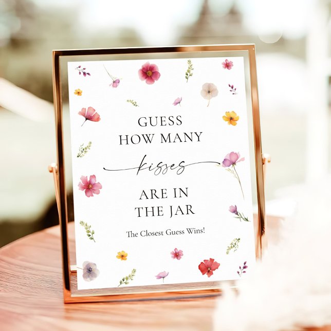 Poster Fleur sauvage Fête des mariées Devine Combien De B (Créateur téléchargé)