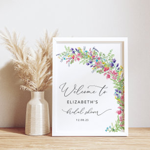 Poster Fleur sauvage Floral Garden Fête des mariées Bienv