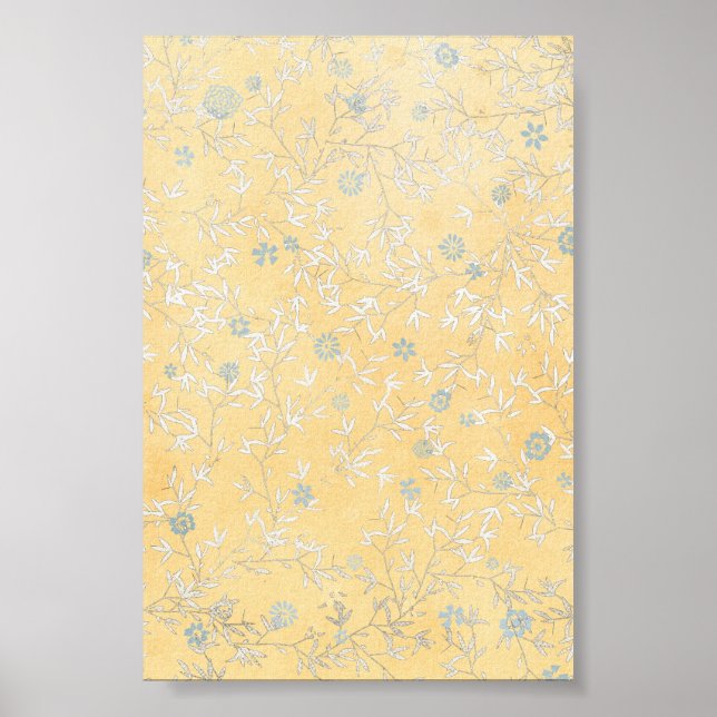Poster fleur sauvage jaune et gris (Devant)