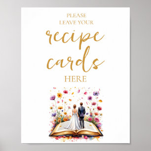 Poster Fleur sauvage Laisser Votre Carte Recette Ici Sign