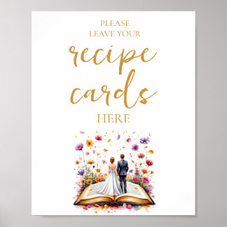 Poster Fleur sauvage Laisser Votre Carte Recette Ici Sign