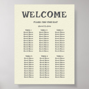 Poster Fleur sauvage Mariage Rustic Country Sièges Cartes