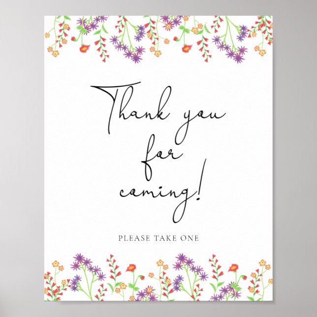 Poster Fleur sauvage \ Merci pour venir (Devant)