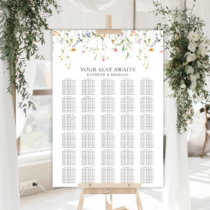 Poster Fleur sauvage minimaliste Mariage 30 Table assise