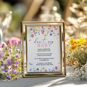 Poster Fleur sauvage Ne pas dire Baby Game Jeu de signes