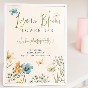 Poster Fleur sauvage nuptiale douche amour dans fleur bar