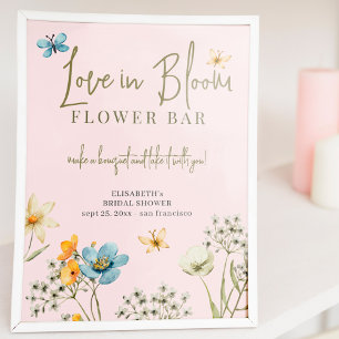 Poster Fleur sauvage nuptiale douche amour dans fleur bar