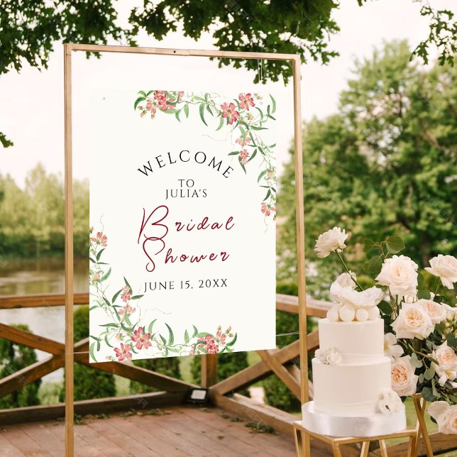 Poster Fleur sauvage rose Rose Spring Garland Mariage (Créateur téléchargé)