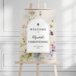 Poster Fleur sauvage rustique Christening Taille A2 Bienv