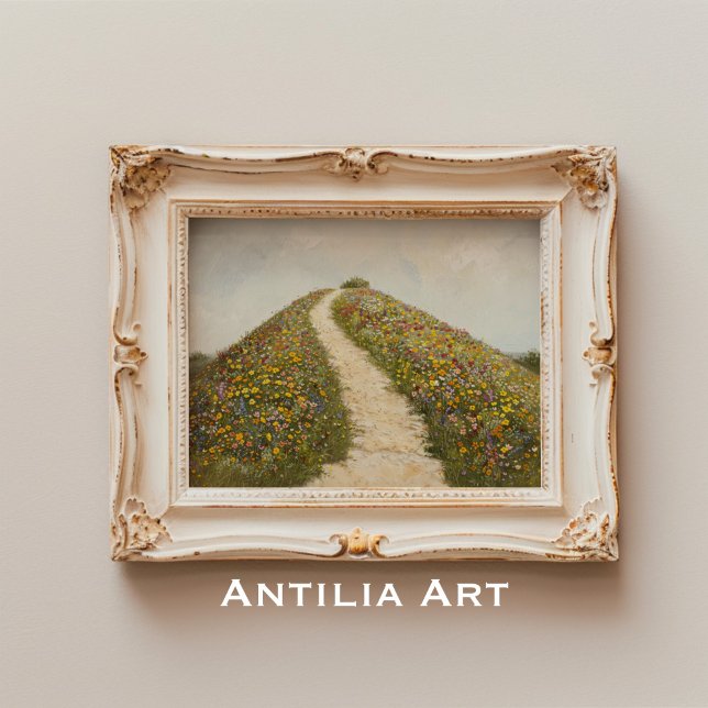 Poster Fleur sauvage Rustique Hill Peinture Fleur Meadow (Créateur téléchargé)