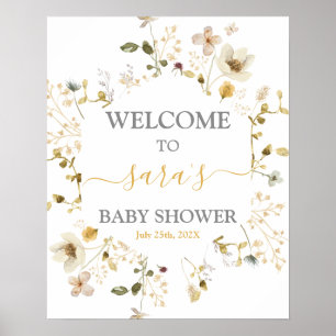 Poster Fleur sauvage Spring Baby shower Fille Signal de b