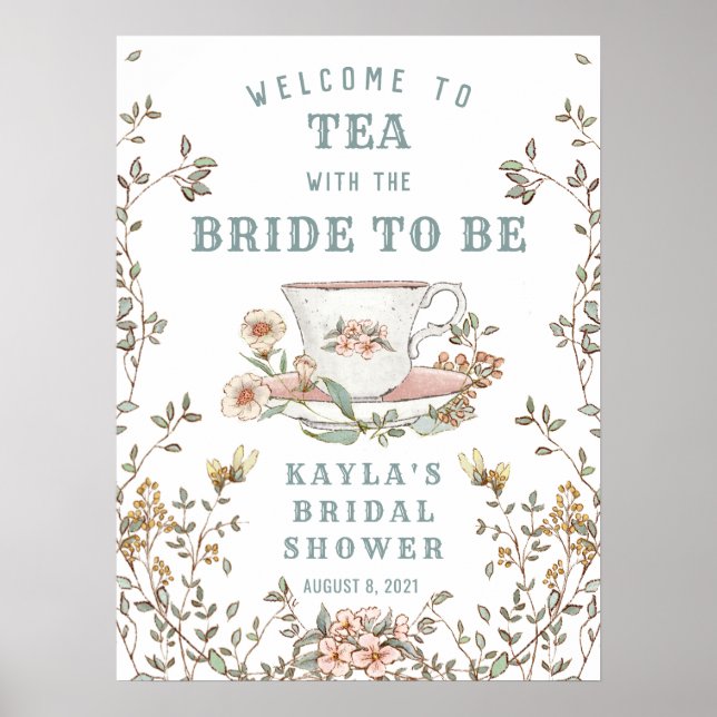 Poster Fleur sauvage Tea Party Douche Bienvenue (Devant)