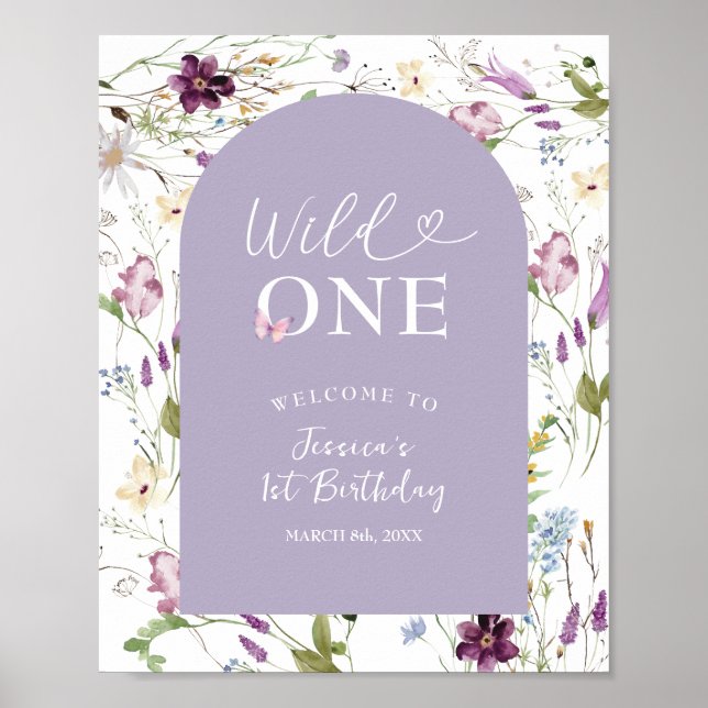 Poster Fleur sauvage Wild ONE Butterfly Garden Party Bien (Devant)