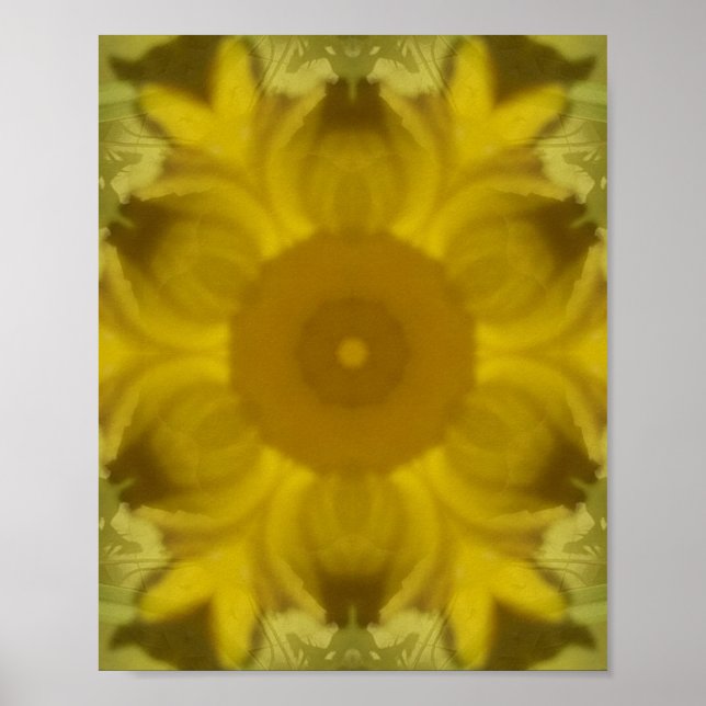 Poster Fleur soleil éclate dorée (Devant)