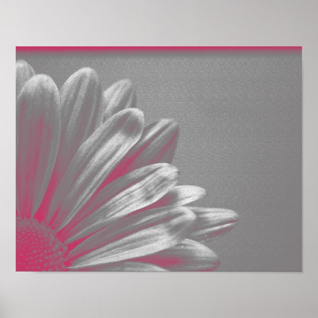 Poster Fleur surlignée rose (Devant)