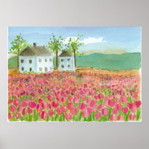 Poster Fleur Tulip Shaker Maison Rose Spring Flora