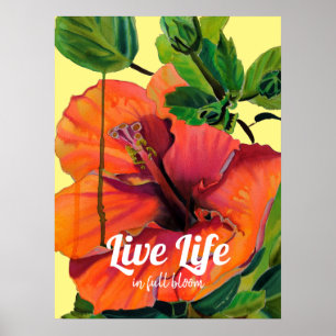 Poster Fleur vie en pleine fleur bonheur citent