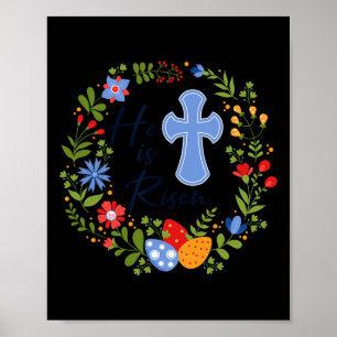 Poster Fleur Wreath Il Est Ressuscité Jésus Christian Hap