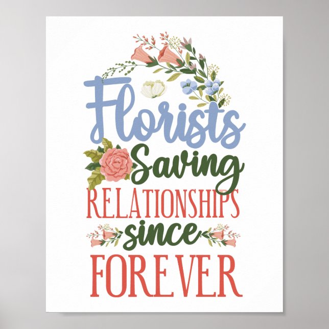 Poster Fleuriste Floristes Économiser Des Relations Depui (Devant)
