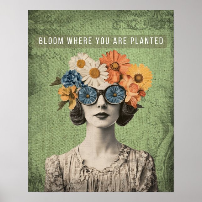Poster Fleuron où planté Surreal Flower Woman (Devant)