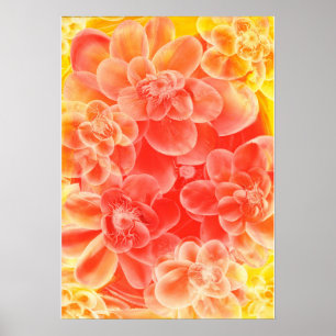 Poster Fleurs à l'aquarelle peintes à la main dans des co