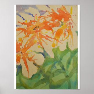 Poster Fleurs Aquarelles douces