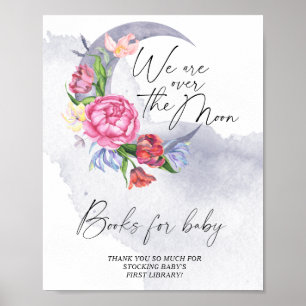 Poster Fleurs au-dessus de la lune Livres pour bébé
