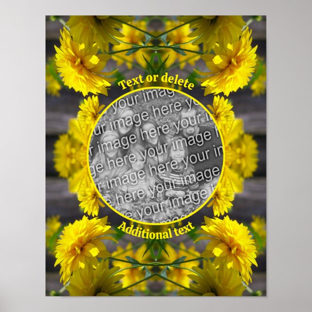 Poster Fleurs Au Soleil Ajouter Votre Photo Personnalisée (Devant)