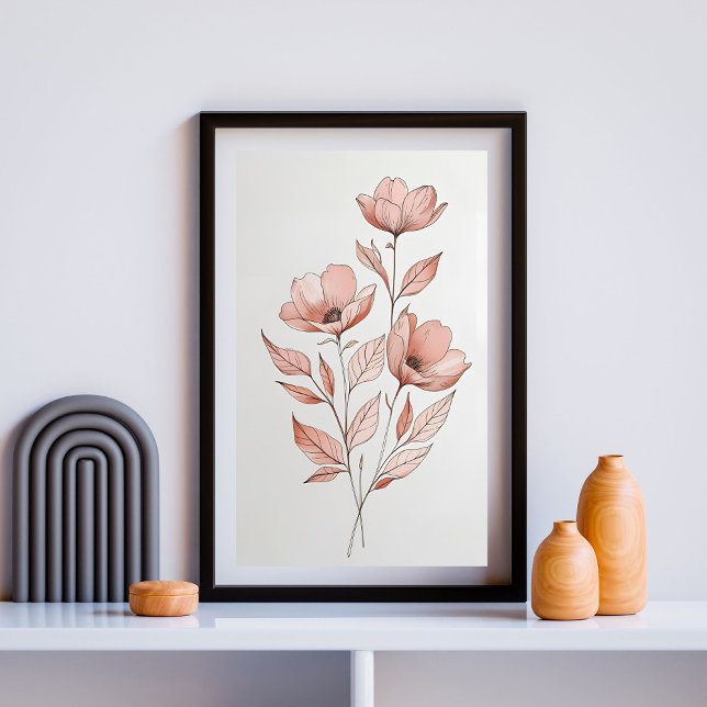 Poster Fleurs Automnales Minimalistes (Créateur téléchargé)