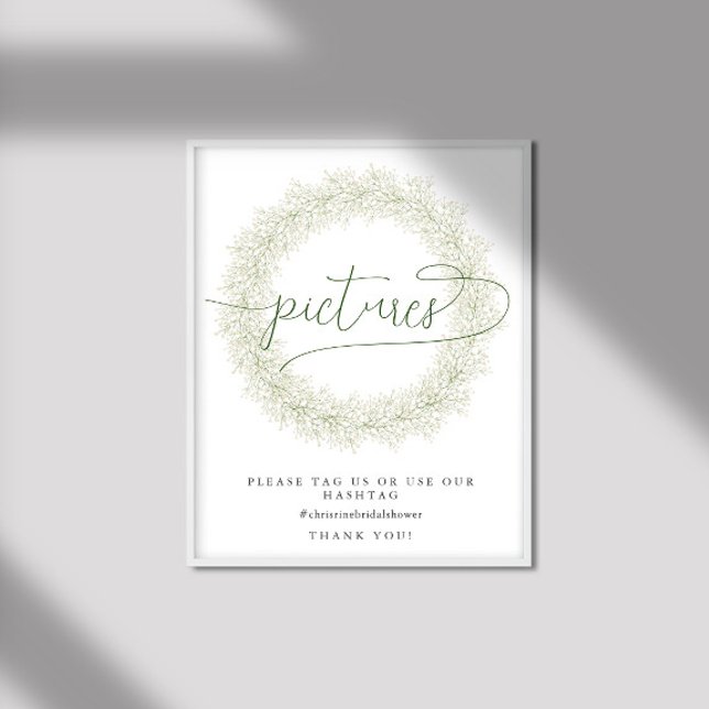 Poster Fleurs Blanches Classiques Photos de Baby Shower d (Créateur téléchargé)