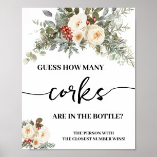 Poster Fleurs blanches d'hiver Combien de bouchons Jeu de