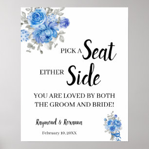 Poster Fleurs bleues Choisissez un siège ou un panneau Ma