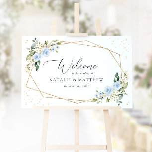 Poster Fleurs Bleues, Fleurs Blanches, Bohème, Bienvenue