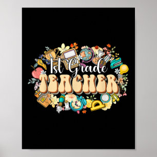 Poster Fleurs Boho 1re année Merci Prof Back T