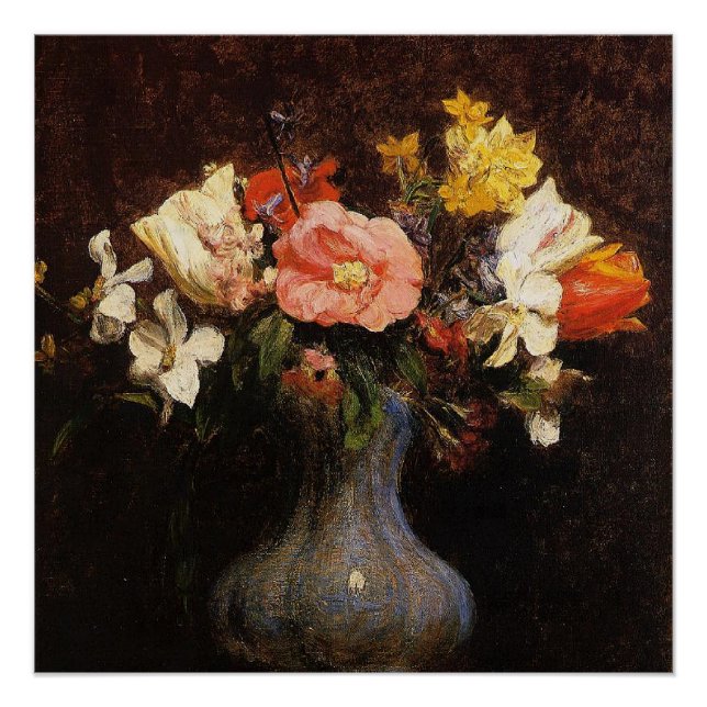 Poster Fleurs Camelias et Tulipes, art (Devant)