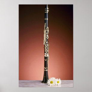 Poster fleurs Clarinet blanches